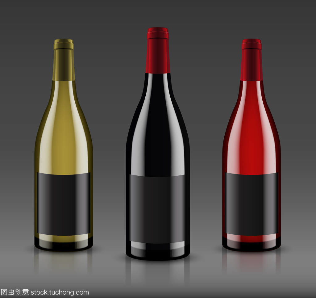 樣機(jī)葡萄酒瓶。矢量設(shè)計